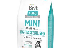 Сухой корм для взрослых собак миниатюрных пород с избыточным весом или стерилизованных Brit Care Mini Light & Sterili...
