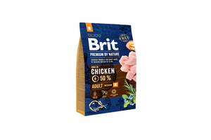 Сухой корм для взрослых собак средних пород Brit Premium Adult M со вкусом курицы 3 кг (8595602526352)