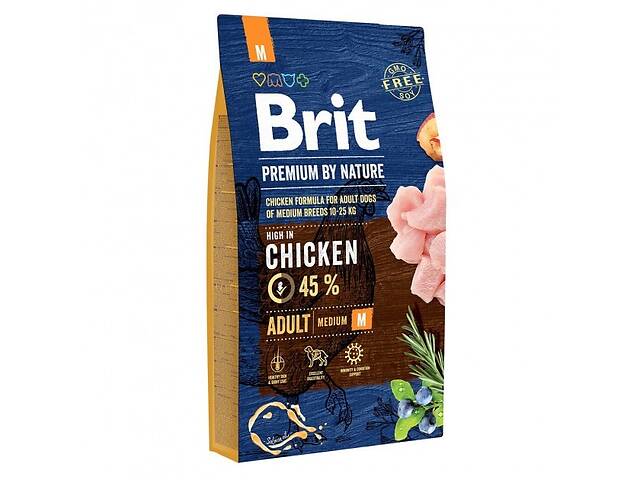 Сухой корм для взрослых собак средних пород Brit Premium Adult M 8 кг