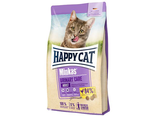 Сухой корм Happy Cat Minkas UrinaryCare Geflugel для котов с птицей д/профилактики мочекаменной болезни 10 кг