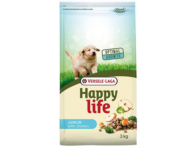 Сухой корм Happy Life Junior with Chicken для щенков всех пород 3 кг (5410340310397)