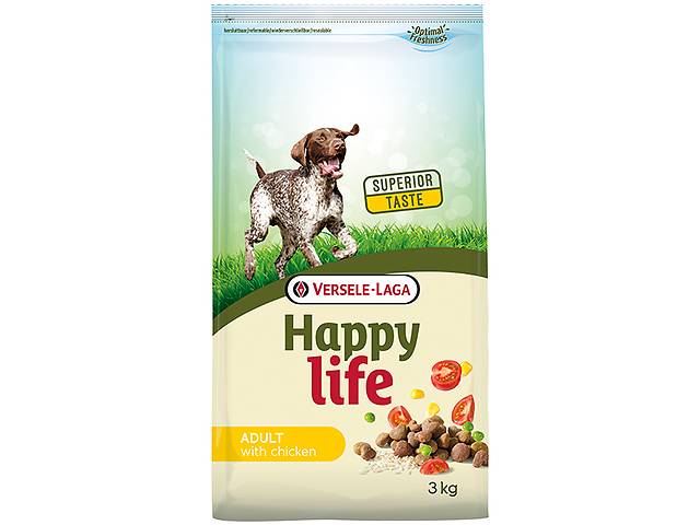 Сухой корм Happy Life Senior Light with Chicken низкокалорийный корм для пожилых собак 3 кг (5410340311189)