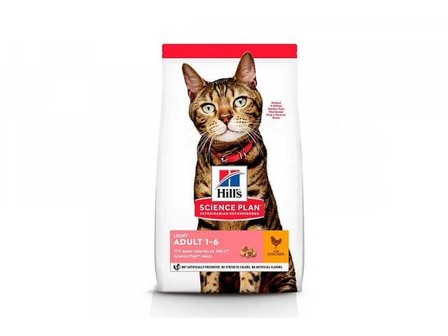 Сухой корм Hill's Science Plan Adult Light Cat Chicken 1.5 кг (052742752006)