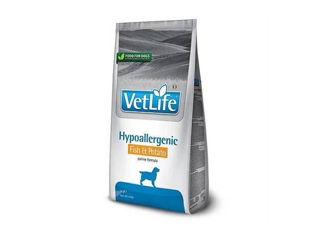 Сухой лечебный корм для собак Farmina Vet Life Hypoallergenic Fish & Potato диет питание при пищевой аллергии 2 кг (8...