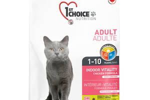 Сухой супер премиум корм для котов 1st Choice Adult Indoor Vitality Chicken курица 10 кг (65672261111)
