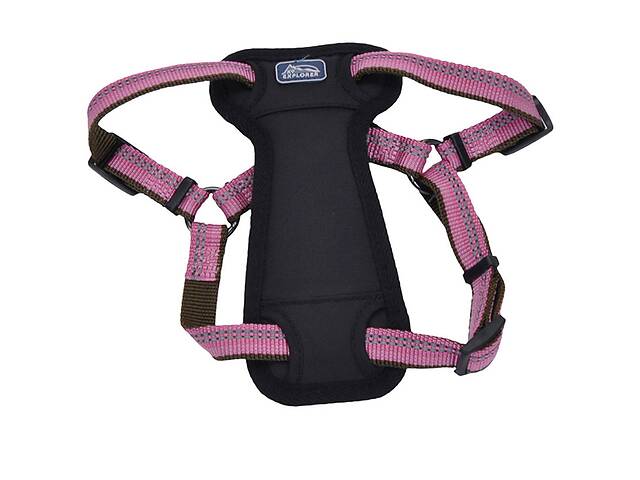 Светоотражающая шлея с нагрудником для собак Coastal K9 Explorer Harness 2.3 - 4.5 кг розовый 1.6 х 30 - 45 см (76484...