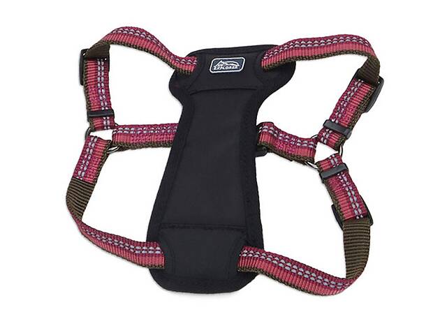 Светоотражающая шлея с нагрудником для собак Coastal K9 Explorer Harness 2.3-4.5 кг 1,6 х 30-45 см Черно-бордовый (76...