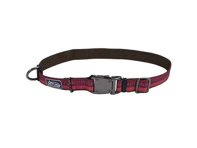 Светоотражающий ошейник для собак Coastal K9 Explorer Collar 2.5 х 46-66 см малиновый (76484369209)