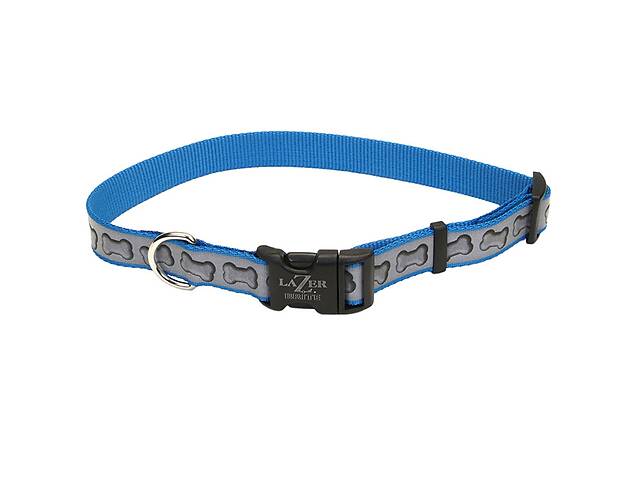 Светоотражающий ошейник для собак Coastal Lazer Brite Reflective Collar 1,6 х 30-46 см Синий (76484469442)