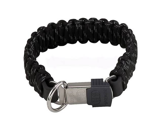 Светоотражающий ошейник для собак Sprenger Paracord 50 см черный (4022853210159)