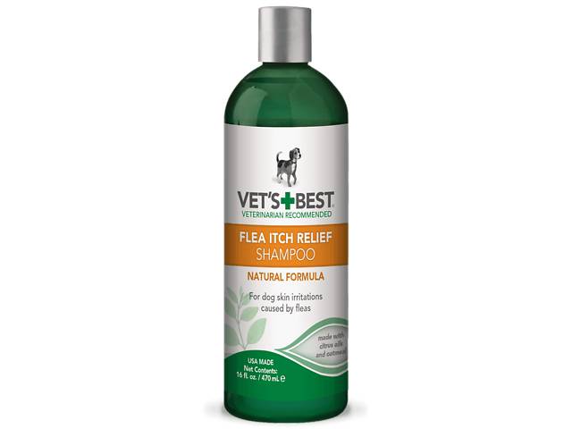 Успокаивающий шампунь после укусов блох для собак Vet's Best Flea Itch Relief Shampoo 470 мл