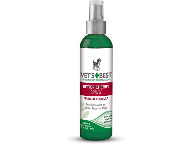 Vet`s Best Bitter Cherry Spray (Ветс Бест Биттер Черри) спрей для собак с горьким вкусом при разгрызании ран