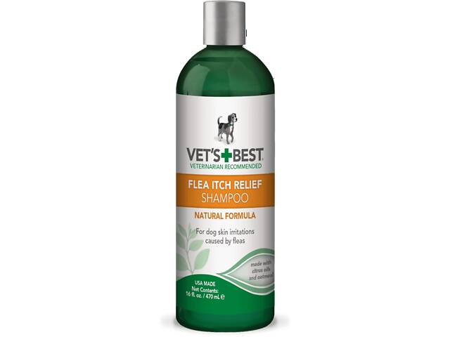 Vet`s Best Flea Itch Relief Shampoo (Ветс Бест Флея Итч Рельеф) успокаивающий шампунь от укусов блох для собак