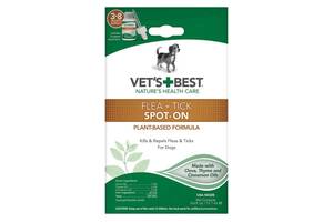 Vet`s Best Flea Tick Spot On (Ветс Бест Флеа Тик Спот Он) средство от блох и клещей для собак всех пород