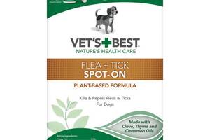 Vet`s Best Flea Tick Spot On (Ветс Бест Флеа Тик Спот Он) средство от блох и клещей для собак всех пород