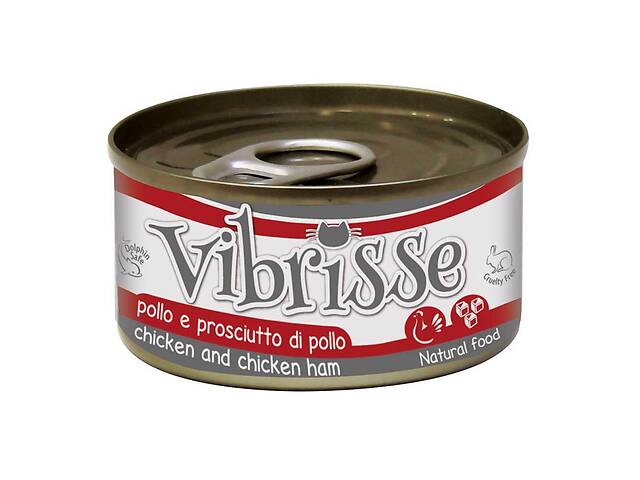 Vibrisse (Вибрисс) влажный корм консерва для котов с курицей и ветчиной 70 г х 14 шт