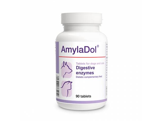 Витаминно-минеральная кормовая добавка для улучшения пищеварения собак и кошек Dolfos AmylaDol 90 таб. 928-90