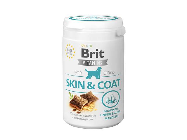 Витамины Brit Care Vitamins Skin and Coat для здоровья шерсти и кожи у собак 150 гр