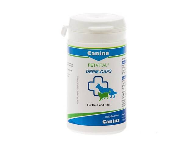 Витамины Canina PETVITAL Dеrm-Caps для здоровья кожи и шерсти у кошек и собак 100 табл