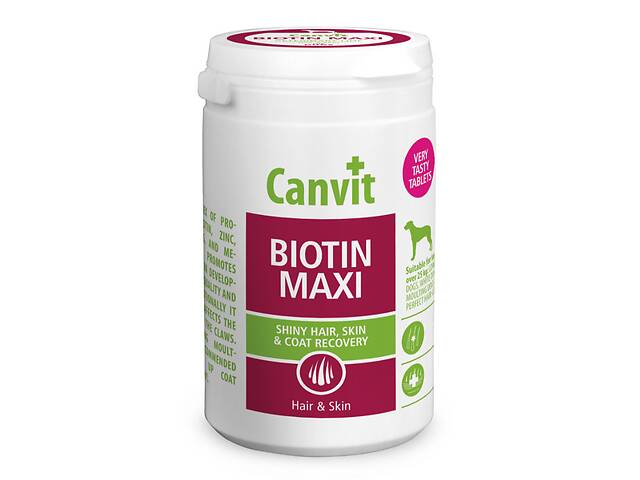 Витамины Canvit Biotin Maxi for dogs для здоровья кожи и шерсти у крупных собак 230 гр