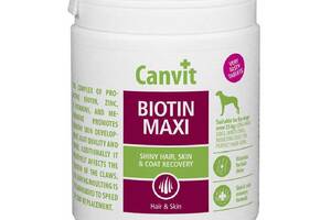 Витамины Canvit Biotin Maxi for dogs для здоровья кожи и шерсти у крупных собак 500 гр