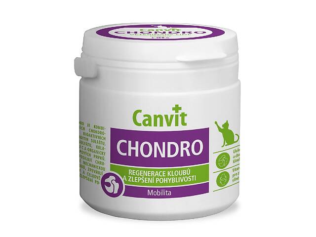 Витамины Canvit Chondro for cats для здоровья суставов у котов 100 гр
