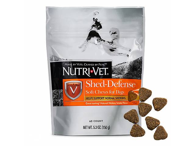 Витамины для шерсти собак Nutri-Vet Shed-Defense Soft Chews жевательные таблетки 150 г 60 таблеток (669125118207)