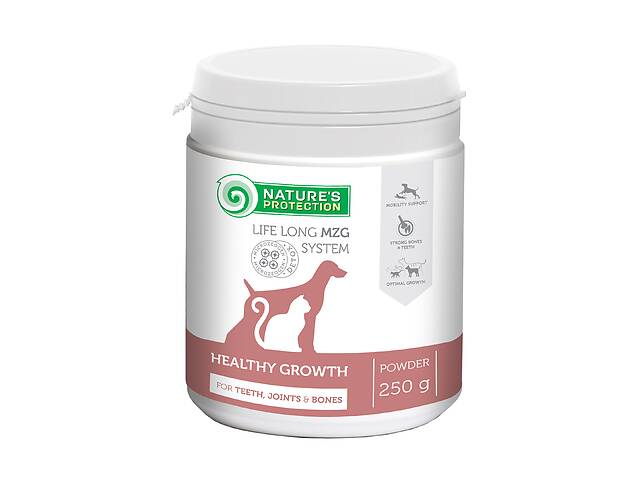 Витамины Nature's Protection Healthy growth Formula для укрепления суставов костей и зубов у собак 250 гр