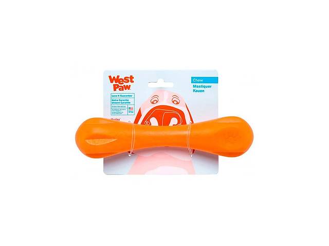 West Paw Hurley Dog Bone (Вест Пав Харлей) игрушка для собак косточка Оранжевый