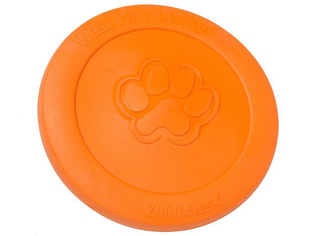 West Paw Zisc Flying Disc (Вест Пав Зиск) игрушка для собак фрисби Большой - 22 см., Оранжевый