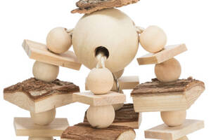 Игрушка для птиц Игрушка деревянная на цепочке и колокольчиком Trixie 58986 35 см (4011905589862)