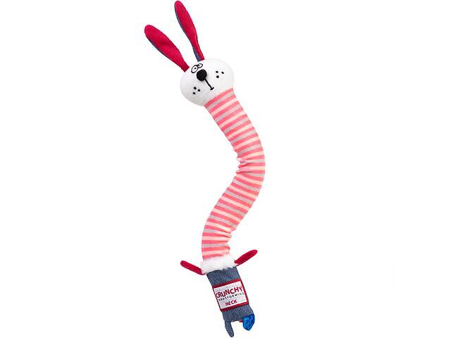 Игрушка для собак GiGwi Заяц с xрустящей шеей и пищалкой Crunchy 28 см Розовый (75516)