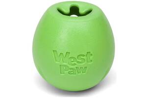 Игрушка для собак мяч с тайником для лакомств West Paw Rumbl Large Eggplant (Вест Пав Рамбл) Большой - 10 см., Зеленый