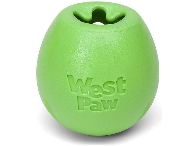 Игрушка для собак мяч с тайником для лакомств West Paw Rumbl Large Eggplant (Вест Пав Рамбл) Большой - 10 см., Зеленый
