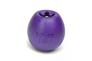 Игрушка для собак мяч с тайником для лакомств West Paw Rumbl Large Eggplant (Вест Пав Рамбл) Маленький - 8 см., Фиоле...