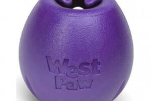 Игрушка для собак мяч с тайником для лакомств West Paw Rumbl Large Eggplant (Вест Пав Рамбл) Маленький - 8 см., Фиоле...