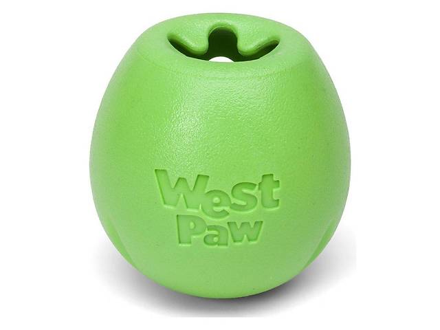 Игрушка для собак мяч с тайником для лакомств West Paw Rumbl Large Eggplant (Вест Пав Рамбл) Маленький - 8 см., Зеленый