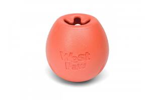 Игрушка для собак мяч с тайником для лакомств West Paw Rumbl Large Eggplant (Вест Пав Рамбл) Маленький - 8 см., Оранж...