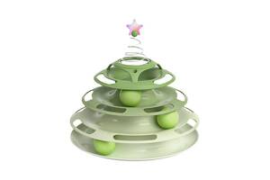 Игрушка Taotaopets 078811 Башня 25*25*25,5 см Green для кота интелектуальная 3-ёх уровневая