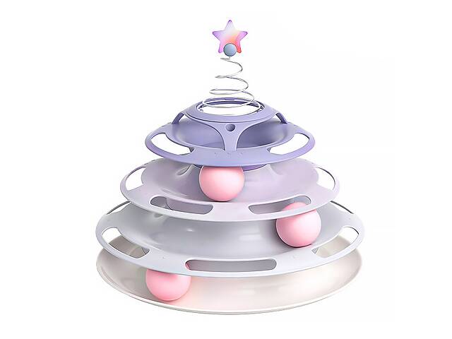 Игрушка Taotaopets 078811 Башня 25*25*25,5 см Purple для кота интелектуальная 3-ёх уровневая