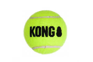 Игрушка воздушный теннисный мяч для собак средних пород KONG AirDog SqueakAir Ball М 3 шт Ø 6.4 см Желтый (035585775203)