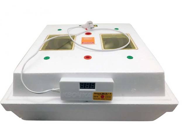 Инкубатор для яиц Квочка МИ-30-1-Е с терморегулятором на на 80 яиц с перекатом яиц ламповый