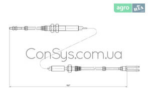 Трос 312608093 газу екскаватора-навантажувача KOMATSU WB93R-2, WB93S-2