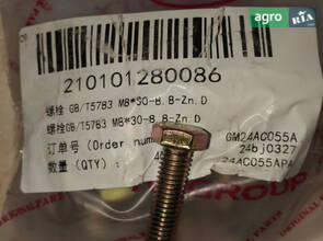 Болт M8*30-8.8 GB/T5783 M8*30-8.8-Zn.D 210101280086