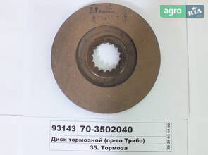 Диск гальмівний (малий) МТЗ, ЮМЗ (вир-во Трібо) 70-3502040