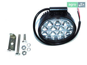Фара LED круглая 42W, 14 ламп, 116*137,5 мм, широкий луч 12/24В (производство Юбана) 453701050