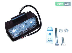 Фара LED прямокутна 18W, 6 ламп, 110*128 мм, широкий промінь 12/24 В (пр.во Юбана) 453701046