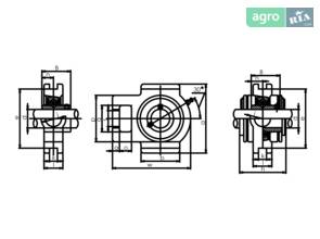 Корпус з підшипником UCT212 SLAVIA