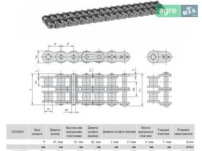 Цепь приводная роликовая 2ПР-38,1-25400, ISO 24A-2, ANSI 120-2 5,01м