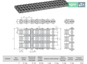 Ланцюг приводний роликовий 3ПР-25,4-6000-2, ISO 16В-3 Donghua (5м)